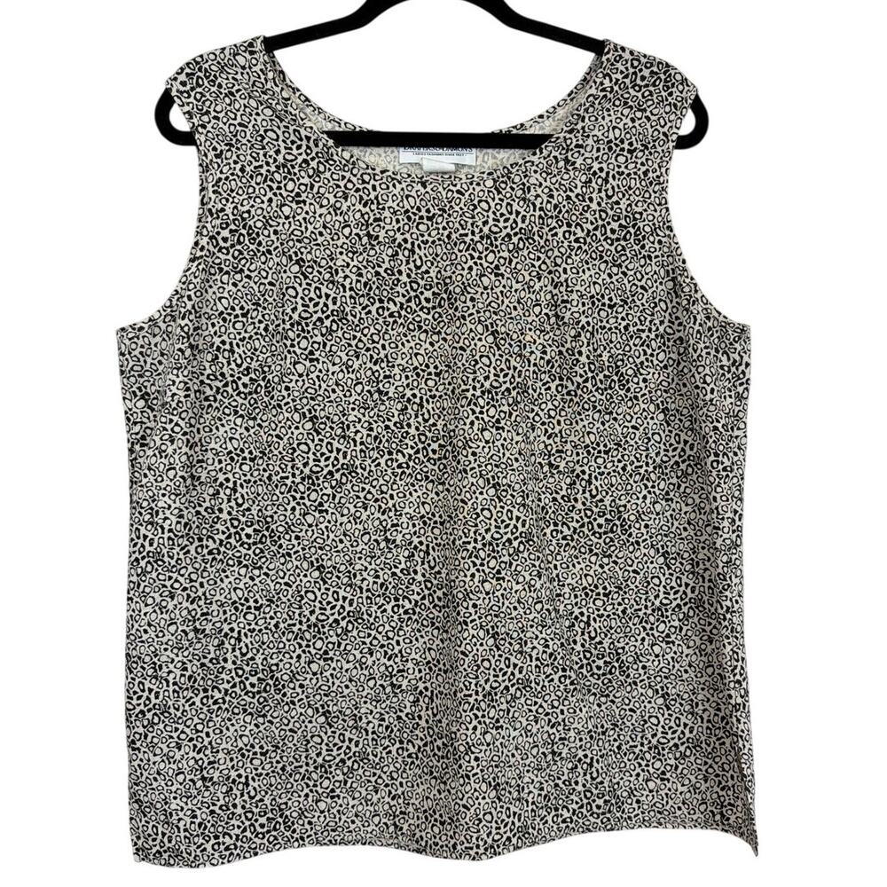 Vintage Draper and Damon’s Cream and Black Patterned Sleeveless Top Size L
